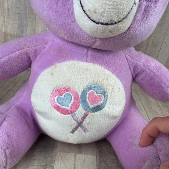 Vintage 2003 Share Bear Care Bear Lollipops Purple Plush 15" - Picture 2 of 6